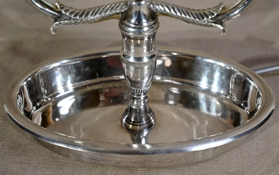 Lampe Bouillotte en Métal Argenté – Début XXe