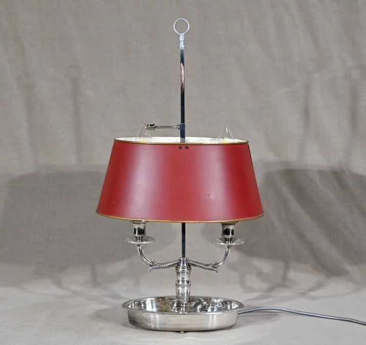 Lampe Bouillotte en Métal Argenté – Début XXe