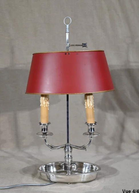 Lampe Bouillotte en Métal Argenté – Début XXe