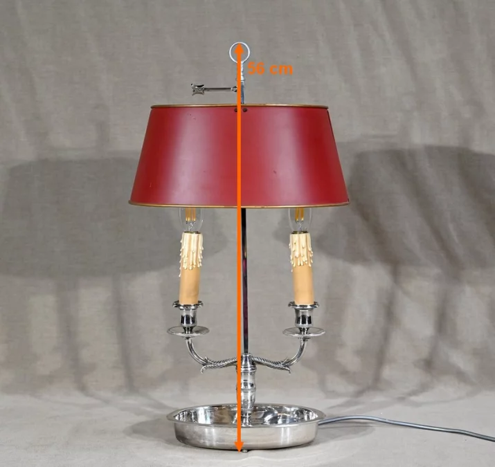 Lampe Bouillotte en Métal Argenté – Début XXe