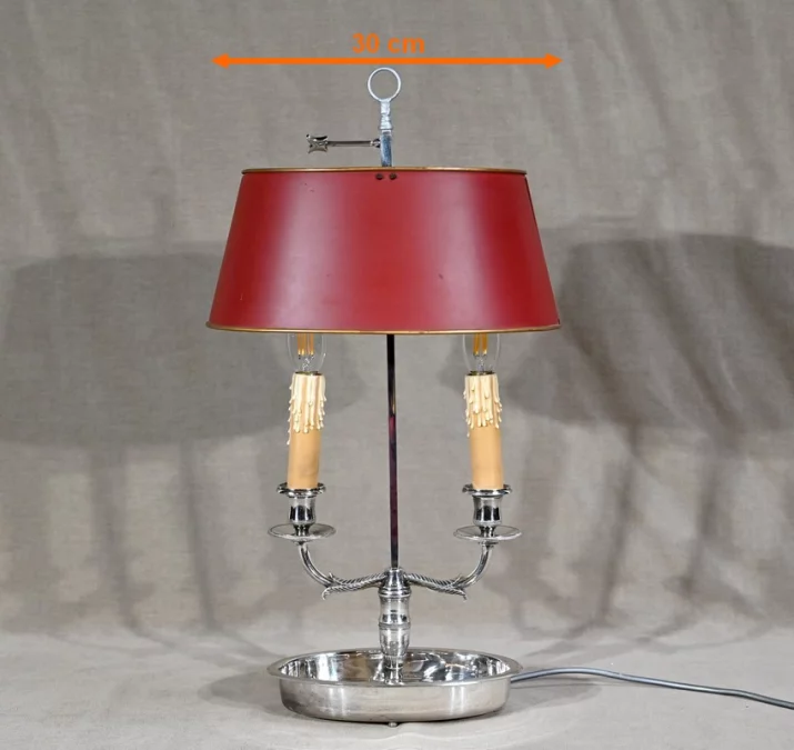 Lampe Bouillotte en Métal Argenté – Début XXe