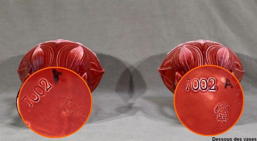 PAR DE JARRONES firmados DIGOIN SARREGUEMINES