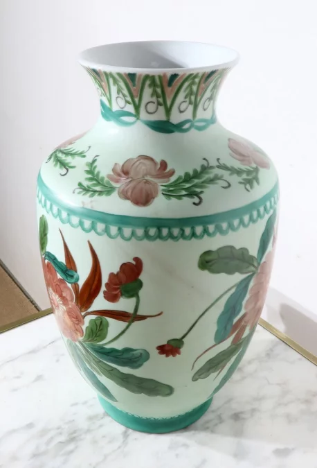 JARRÓN DE PORCELANA DE LIMOGES