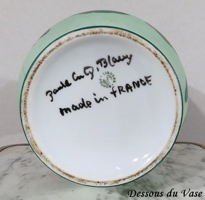 JARRÓN DE PORCELANA DE LIMOGES