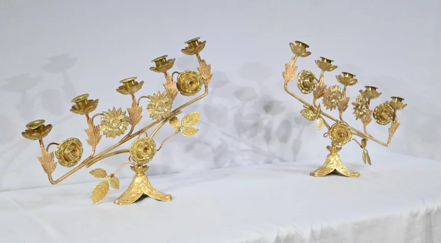 COPPIA DI CANDELABRI DA ALTARE