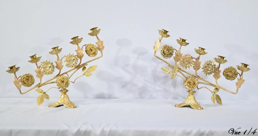 COPPIA DI CANDELABRI DA ALTARE