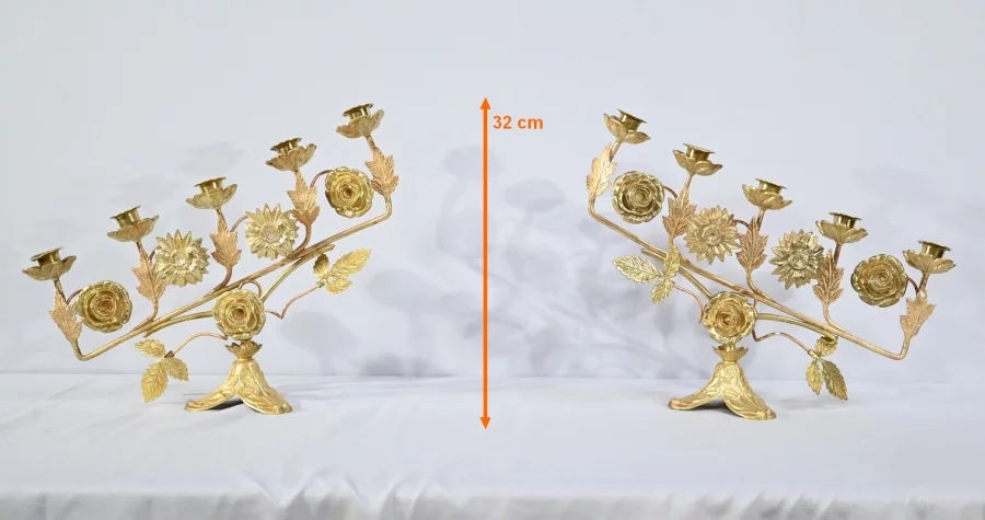 COPPIA DI CANDELABRI DA ALTARE