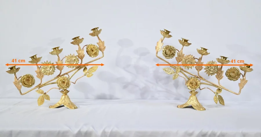 COPPIA DI CANDELABRI DA ALTARE