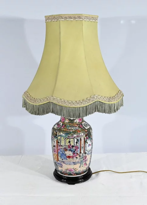 Lampe en Porcelaine de Canton, Chine – Fin XIXe