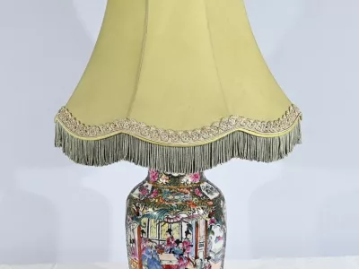 Lampe en Porcelaine de Canton, Chine – Fin XIXe