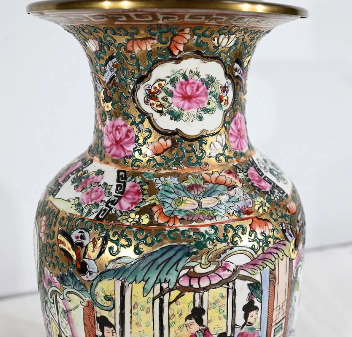 Lampe en Porcelaine de Canton, Chine – Fin XIXe