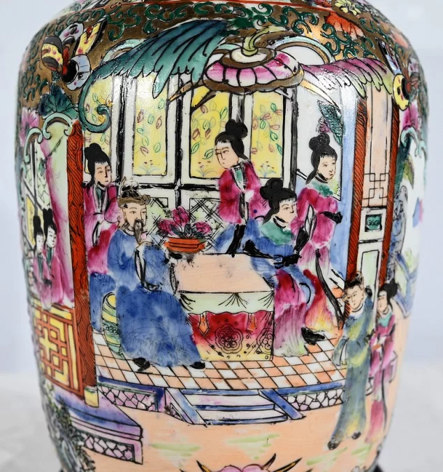 Lampe en Porcelaine de Canton, Chine – Fin XIXe