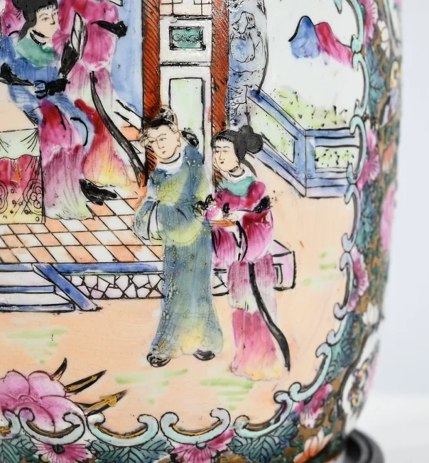 Lampe en Porcelaine de Canton, Chine – Fin XIXe