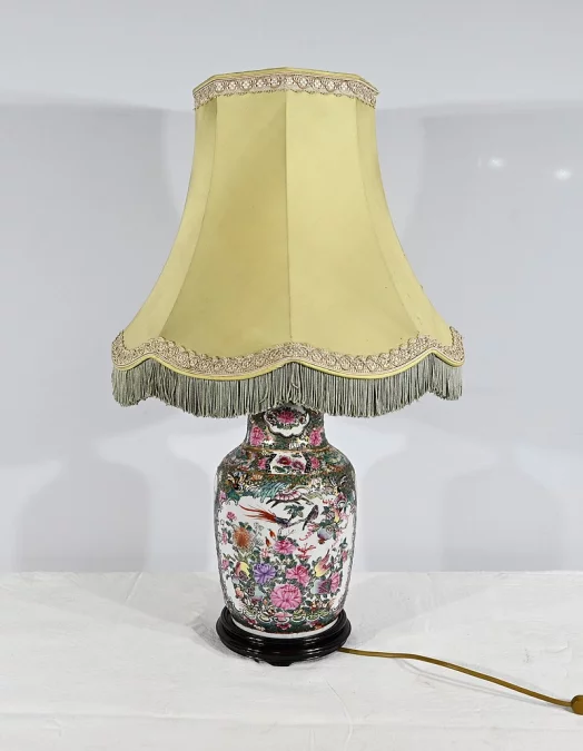 Lampe en Porcelaine de Canton, Chine – Fin XIXe