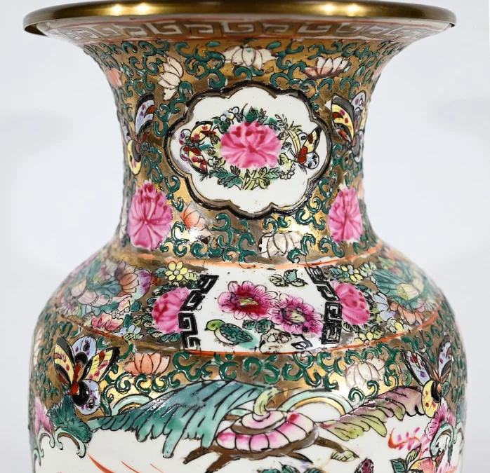 Lampe en Porcelaine de Canton, Chine – Fin XIXe