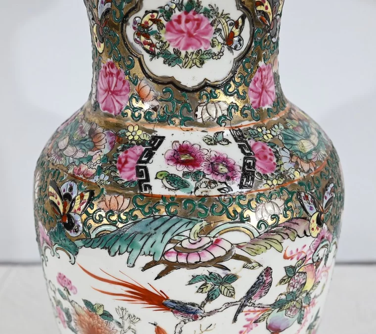 Lampe en Porcelaine de Canton, Chine – Fin XIXe