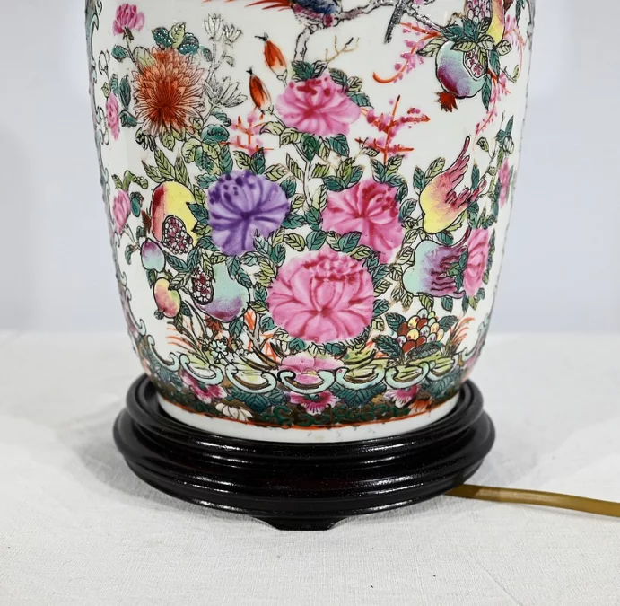 Lampe en Porcelaine de Canton, Chine – Fin XIXe