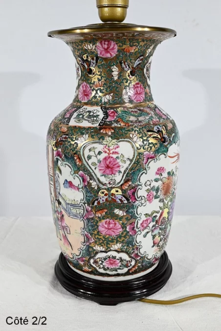 Lampe en Porcelaine de Canton, Chine – Fin XIXe