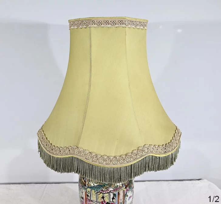 Lampe en Porcelaine de Canton, Chine – Fin XIXe