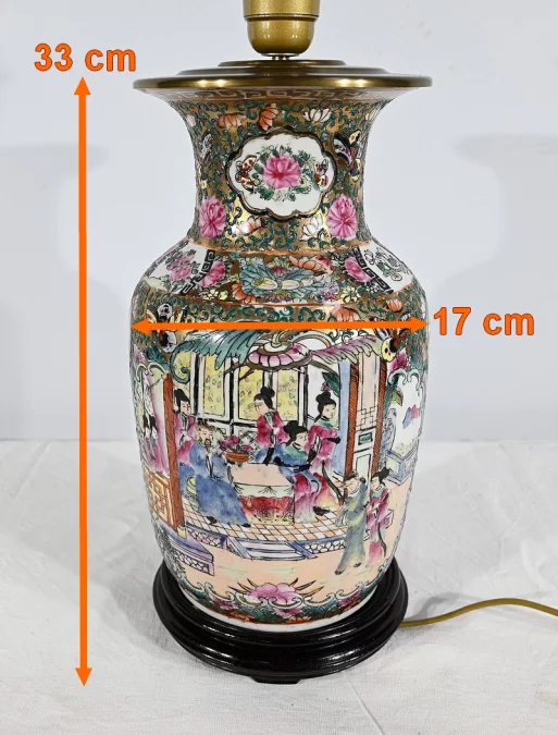 Lampe en Porcelaine de Canton, Chine – Fin XIXe