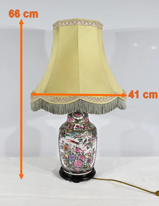 Lampe en Porcelaine de Canton, Chine – Fin XIXe