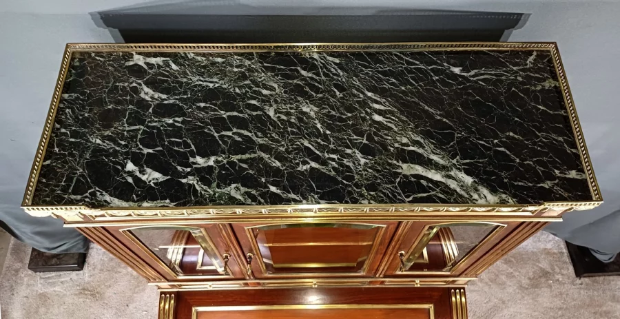 Rare Petit Bureau à Cylindre et Vitrine, en Acajou, style Louis XVI – Milieu XIXe