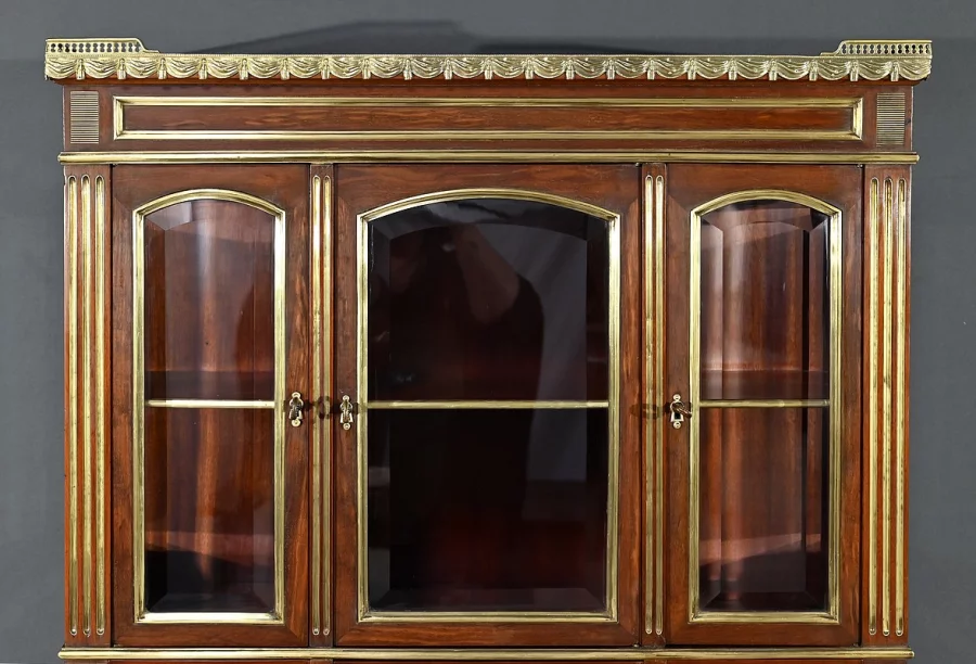 Rare Petit Bureau à Cylindre et Vitrine, en Acajou, style Louis XVI – Milieu XIXe