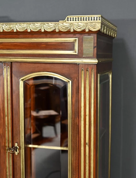 Rare Petit Bureau à Cylindre et Vitrine, en Acajou, style Louis XVI – Milieu XIXe