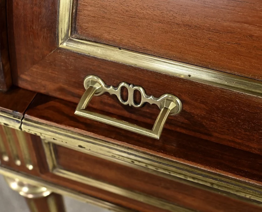 Rare Petit Bureau à Cylindre et Vitrine, en Acajou, style Louis XVI – Milieu XIXe