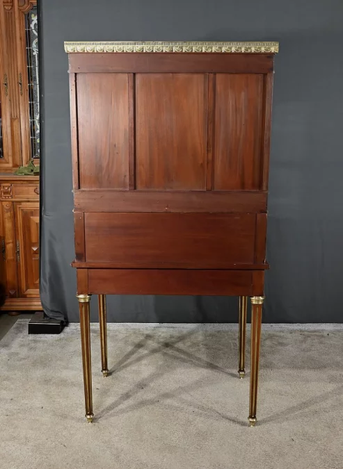 Rare Petit Bureau à Cylindre et Vitrine, en Acajou, style Louis XVI – Milieu XIXe