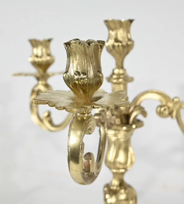 Garniture de Cheminée en Bronze Doré, estampillée Japy Frères & Cie – Fin XIXe