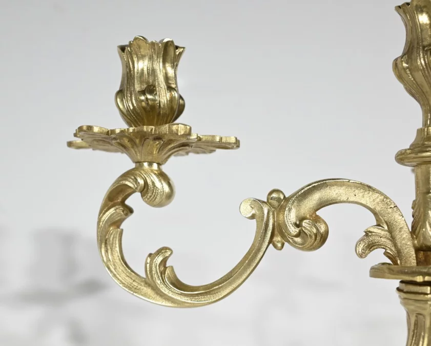 Garniture de Cheminée en Bronze Doré, estampillée Japy Frères & Cie – Fin XIXe