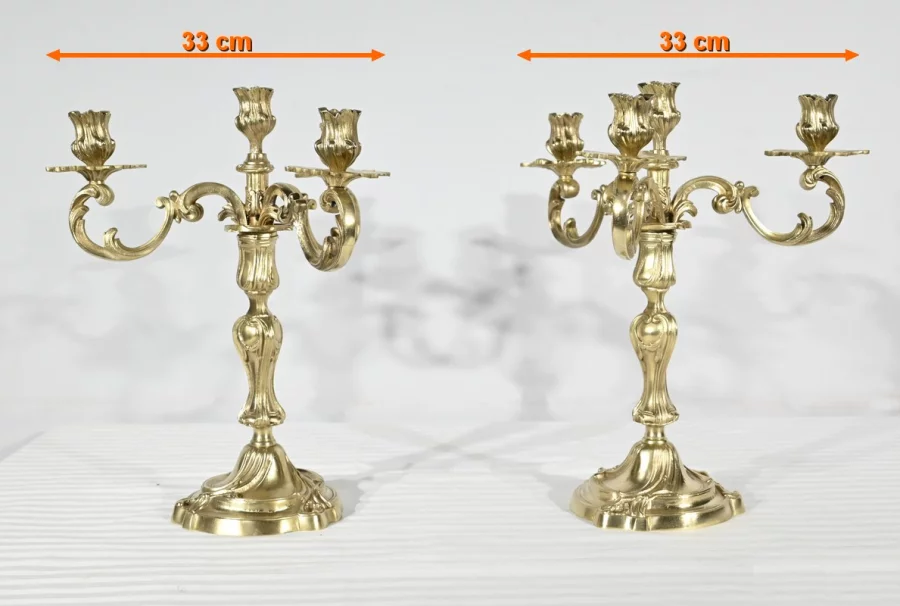 Garniture de Cheminée en Bronze Doré, estampillée Japy Frères & Cie – Fin XIXe