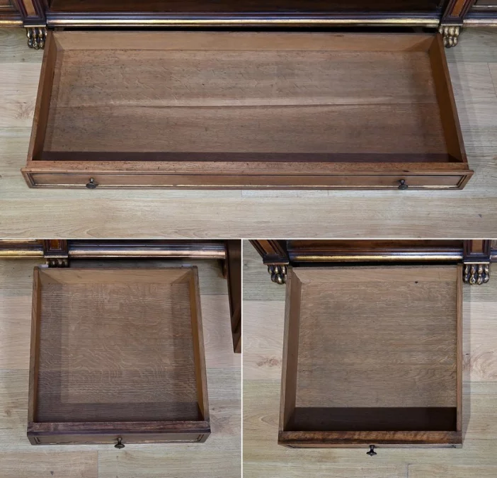 Rares Cabinet de Travail et Bureau en Noyer, Renaissance Italienne – 1900