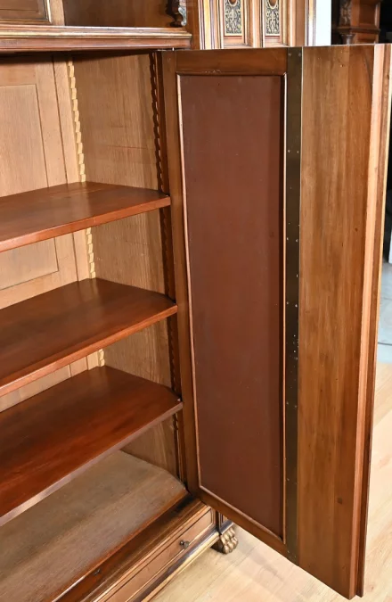 Rares Cabinet de Travail et Bureau en Noyer, Renaissance Italienne – 1900