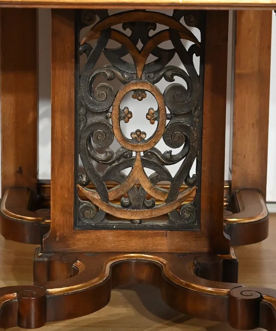 Rares Cabinet de Travail et Bureau en Noyer, Renaissance Italienne – 1900