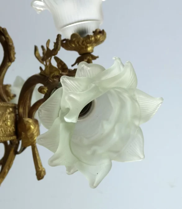 Lustre à 12 Lumières en Bronze Doré, style Napoléon III – Fin XIXe