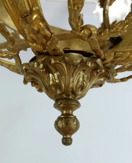 Lustre à 12 Lumières en Bronze Doré, style Napoléon III – Fin XIXe