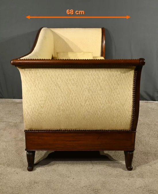 Méridienne à Dosseret en Acajou, époque Restauration – 1ère partie XIXe