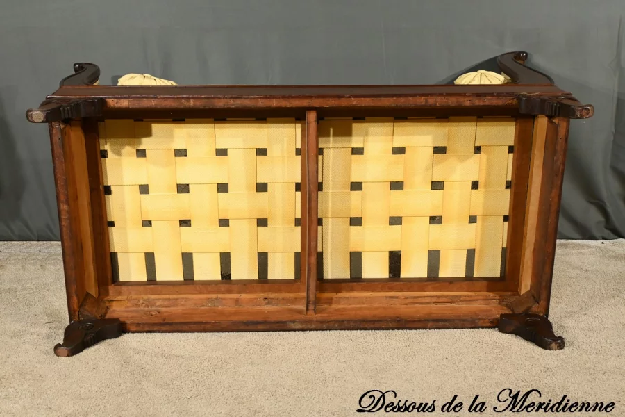 Méridienne à Dosseret en Acajou, époque Restauration – 1ère partie XIXe