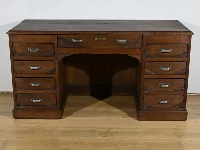 Bureau à Caissons en Chêne, Art Déco – 1940