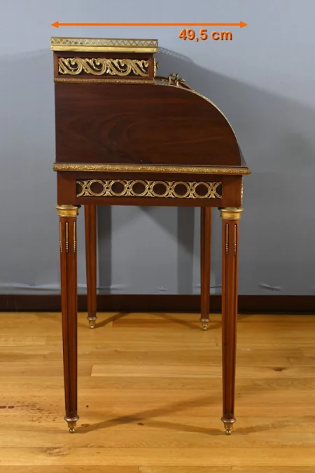 ESCRITORIO CON TAPA CILINDRICA ESTILO LUIS XVI