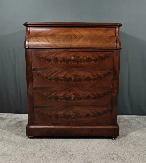 Commode de Toilette en placage de Ronce d’Acajou, Style Louis-Philippe – Fin XIXe