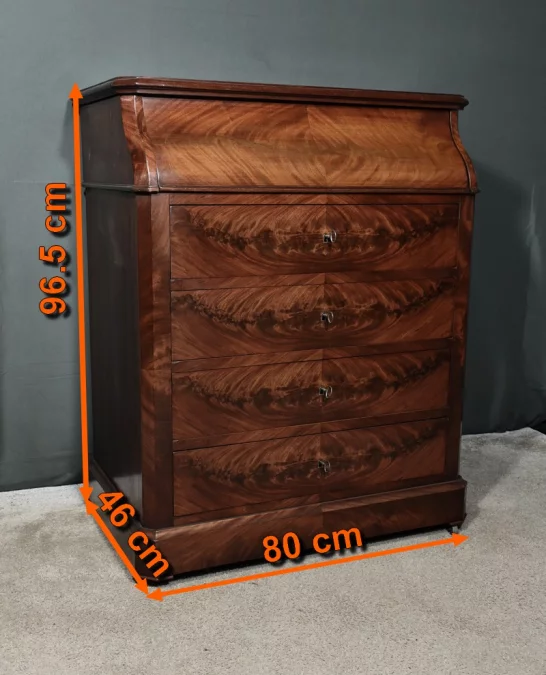 Commode de Toilette en placage de Ronce d’Acajou, Style Louis-Philippe – Fin XIXe