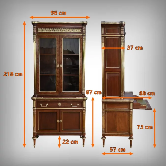 Книжный шкаф-бюро в стиле Людовика XVI