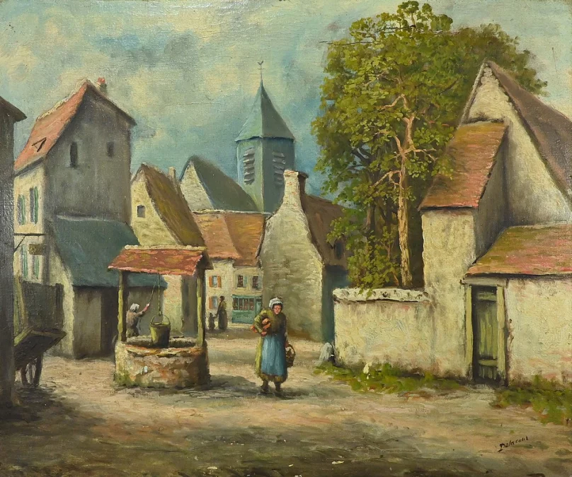 МАСЛО НА ХОЛСТЕ, ПОДПИСАНА ДЕЛАКУР