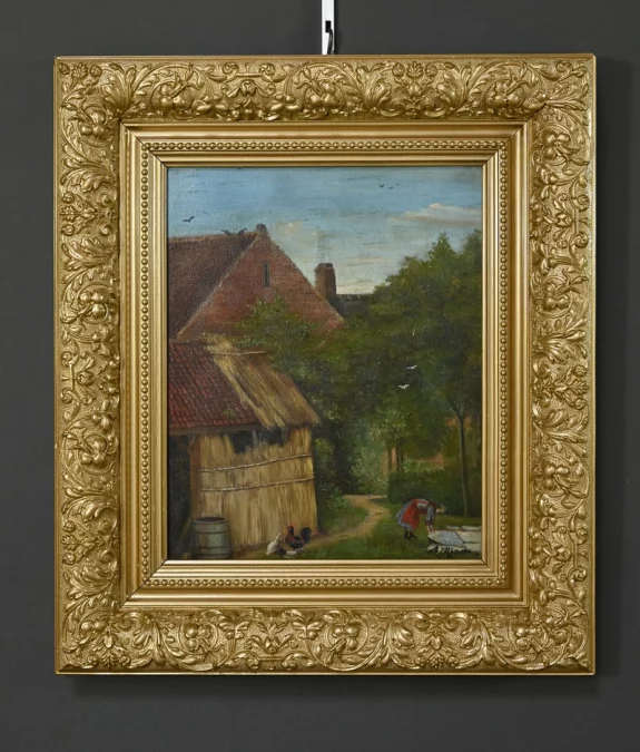 Paire de Tableaux « Scènes Campagnardes », signés A. Minne – Fin XIXe