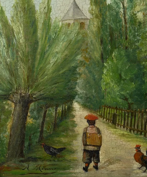 Paire de Tableaux « Scènes Campagnardes », signés A. Minne – Fin XIXe