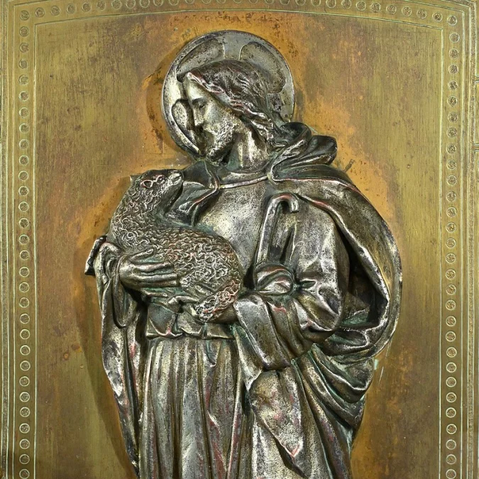 Porte de Tabernacle en Bronze, signé J. Vallet – Fin XIXe
