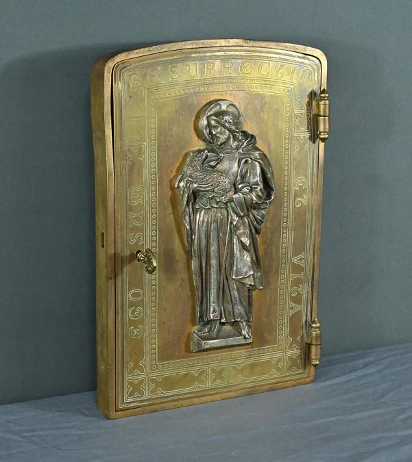 Porte de Tabernacle en Bronze, signé J. Vallet – Fin XIXe